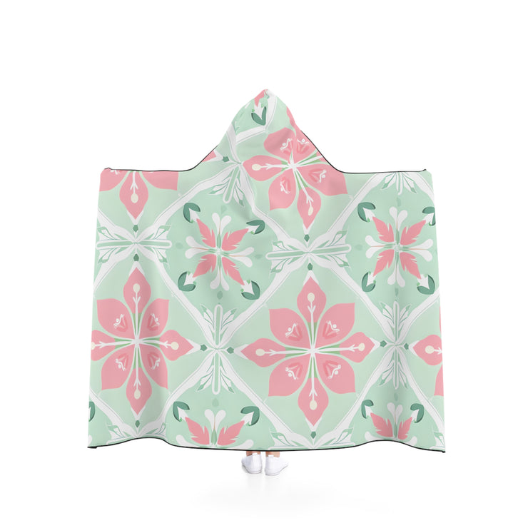 Floral Hooded Blanket for Cozy Comfort, Perfect for Lounging, Gift for Holidays, Home Decor, Soft Throw