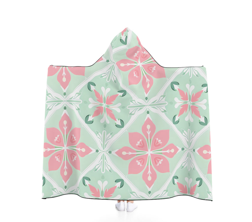 Floral Hooded Blanket for Cozy Comfort, Perfect for Lounging, Gift for Holidays, Home Decor, Soft Throw