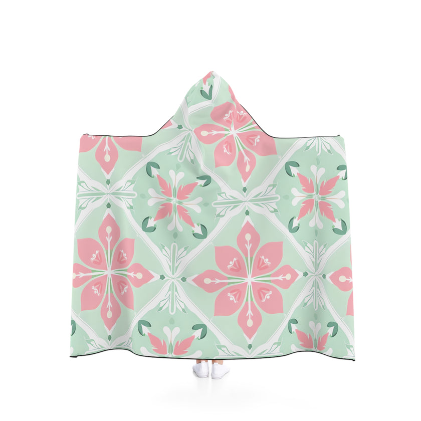 Floral Hooded Blanket for Cozy Comfort, Perfect for Lounging, Gift for Holidays, Home Decor, Soft Throw