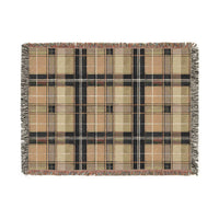 Brown Plaid Woven Blanket - Cozy Home Decor, Soft Throw Blanket, Rustic Farmhouse Accent, Warm Bedding, Winter Gift Idea
