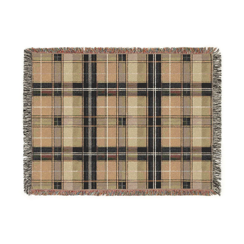 Brown Plaid Woven Blanket - Cozy Home Decor, Soft Throw Blanket, Rustic Farmhouse Accent, Warm Bedding, Winter Gift Idea