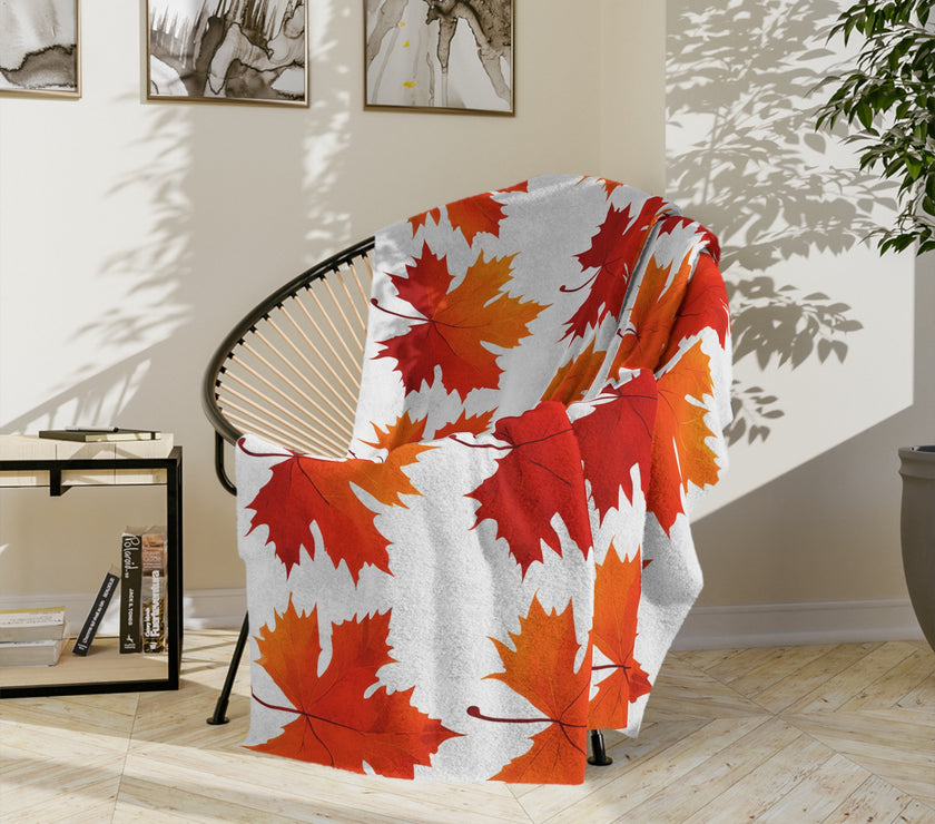 Maple Leaf  Velveteen Microfiber Blanket