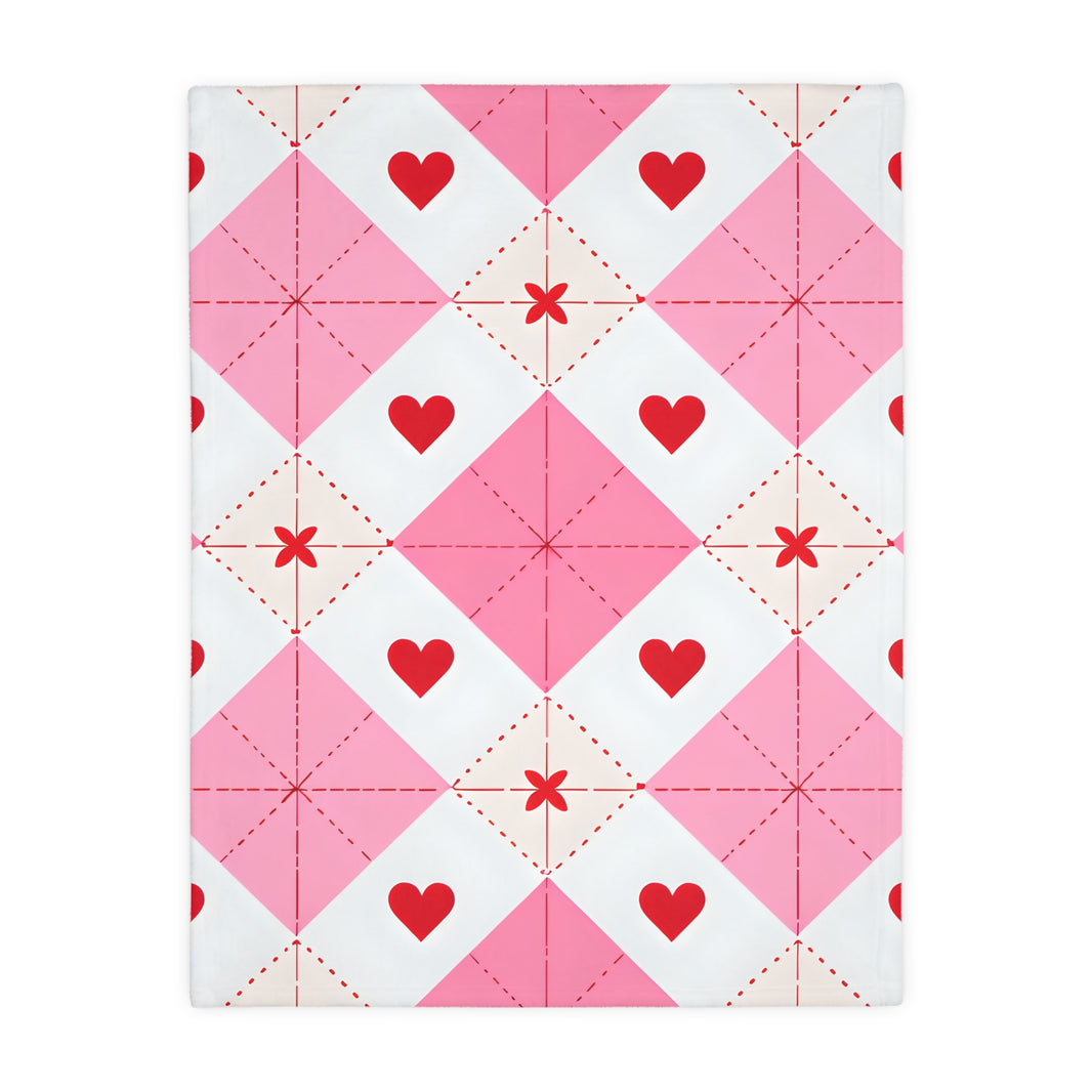Romantic Heart Velveteen Microfiber Blanket (Two-sided print)