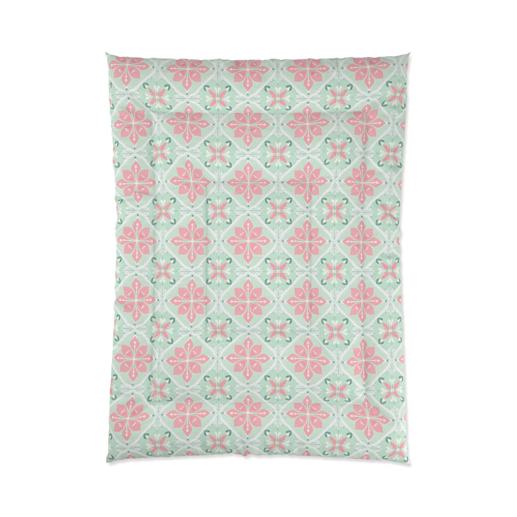 Pastel Floral Comforter - Cozy Bedding for Spring, Bedroom Decor, Gift for Mother's Day, Boho Style, Home Decor