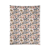 Floral Pattern Comforter, Cozy Bedding, Boho Home Decor, Gift for Her, Spring Bedroom Makeover, Warm Soft Blanket