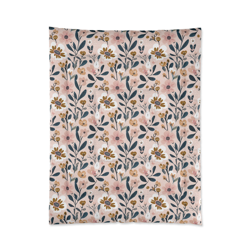 Floral Pattern Comforter, Cozy Bedding, Boho Home Decor, Gift for Her, Spring Bedroom Makeover, Warm Soft Blanket