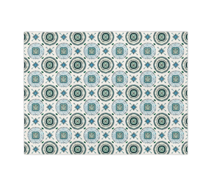 Blue and White Velveteen Microfiber Blanket