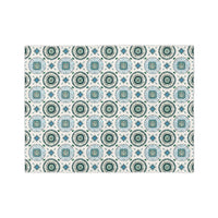 Blue and White Velveteen Microfiber Blanket