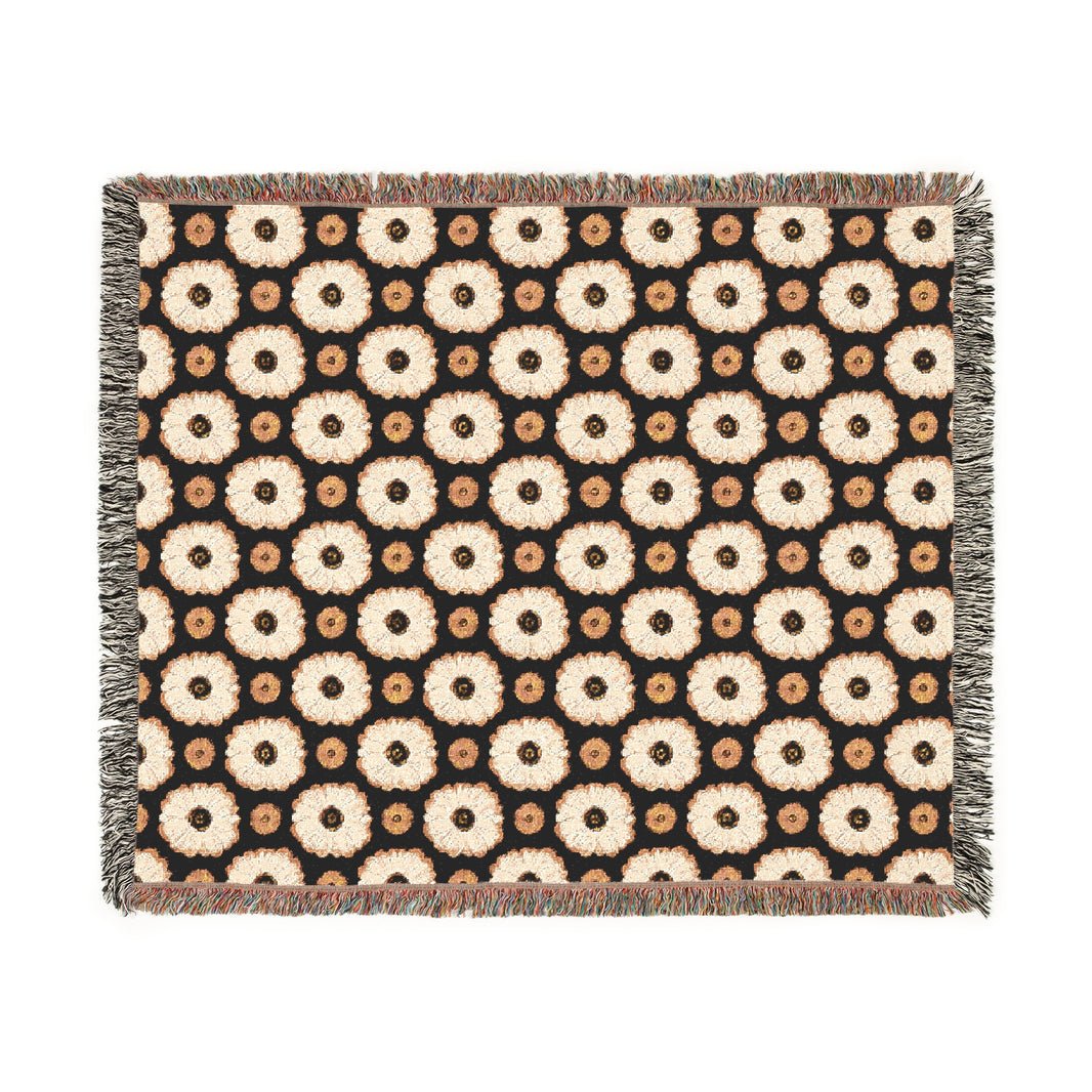 Floral Woven Blanket - Cozy Throw for Home Decor, Gift for Housewarming, Boho Blanket for Couch or Bed, Picnic Blanket, Birthday Gift