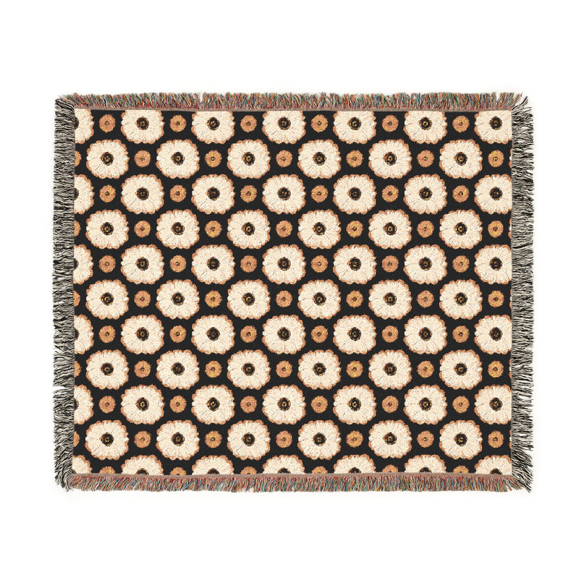 Floral Woven Blanket - Cozy Throw for Home Decor, Gift for Housewarming, Boho Blanket for Couch or Bed, Picnic Blanket, Birthday Gift