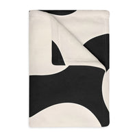 Black and White Velveteen Microfiber Blanket (Two-sided print)