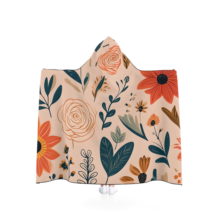 Cozy Floral Hooded Blanket  Warmth for Home, Campfire Nights, Outdoor Adventures, Snuggle Time, Gifts for Mom, Mothers Day