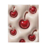 Cherries Plush Blanket, Red Cherry Throw Blanket, Cozy Bedding Decor, Fleece Bedroom Blanket, Cherry Lover Gift, Winter Warm Blanket