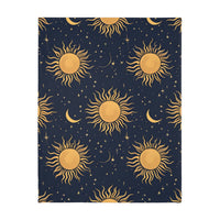 Sun Moon Stars Velveteen Microfiber Blanket (Two-sided print)