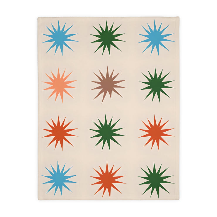 Velveteen Microfiber Blanket, Colorful Geometric Star Blanket, Soft Cozy Throw, Home Decor, Bedding, Gift for Her, Gift for Him, Two-sided