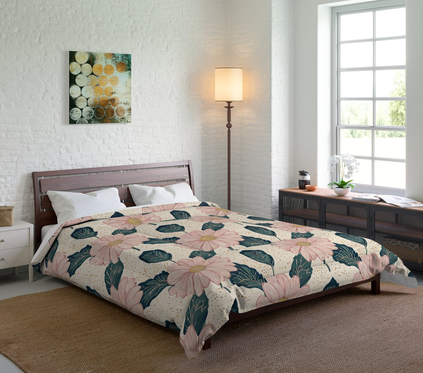Botanical Floral Comforter - Cozy Bedding for a Relaxing Bedroom Retreat, Perfect for Spring Decor, Housewarming Gift, Boho Style, Floral