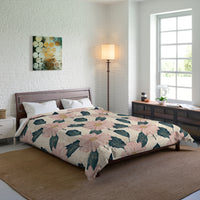Botanical Floral Comforter - Cozy Bedding for a Relaxing Bedroom Retreat, Perfect for Spring Decor, Housewarming Gift, Boho Style, Floral