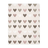 Pink Hearts Velveteen Microfiber Blanket (Two-sided print)