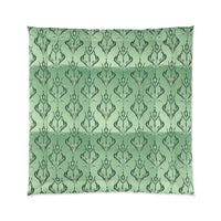 Elegant Floral Green Comforter, Cozy Bedding for Home Decor, Romantic Bedroom Set, Stylish Bed Cover, Gift for Housewarming
