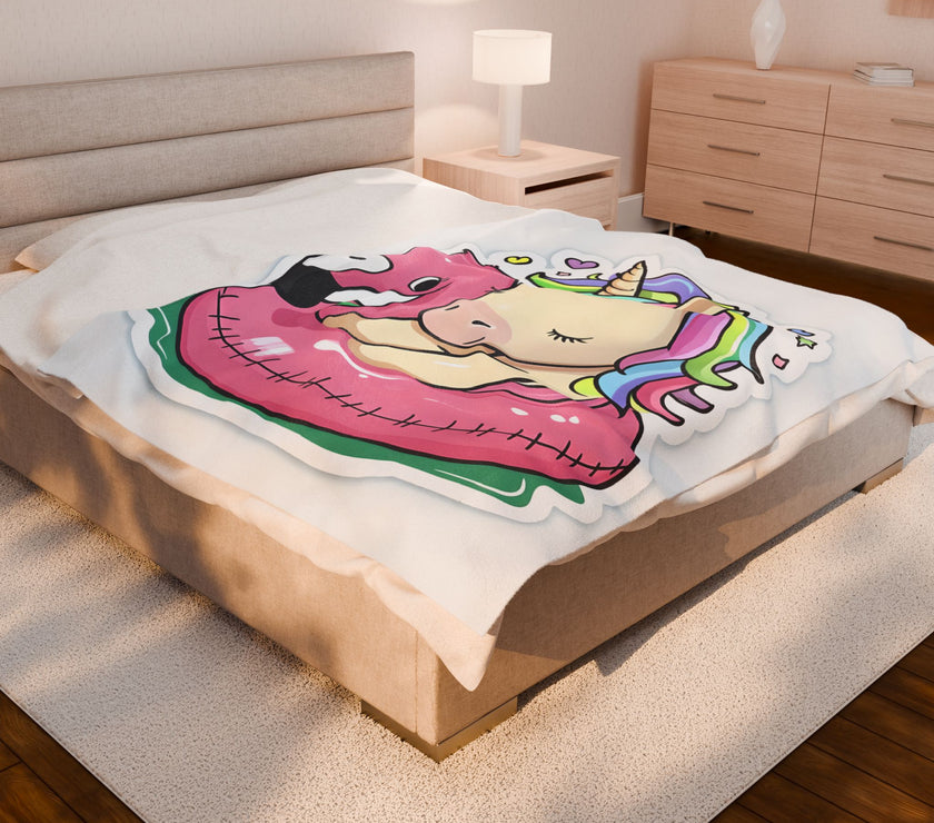 Unicorn Kids Velveteen Plush Blanket