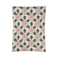 Botanical Floral Comforter - Cozy Bedding for a Relaxing Bedroom Retreat, Perfect for Spring Decor, Housewarming Gift, Boho Style, Floral