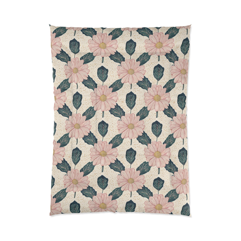 Botanical Floral Comforter - Cozy Bedding for a Relaxing Bedroom Retreat, Perfect for Spring Decor, Housewarming Gift, Boho Style, Floral