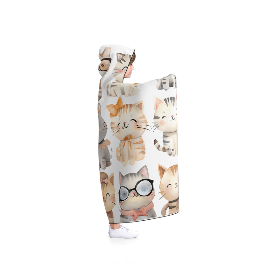 Cute Cat Hooded Blanket, Cozy Cat Wrap for Cat Lovers, Perfect Gift for Kids & Adults, Great for Sleepovers or Relaxing