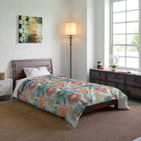 Floral Comforter, Cozy Bedroom Decor, Boho Bedding, Gift for Her, Spring Home Decor, Flower Pattern Comforter