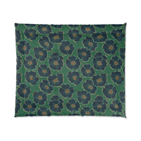 Botanical Floral Comforter - Cozy Bedding for Home Decor, Green Floral Bedspread, Spring Bedroom Essentials, Gift for Her, Unique