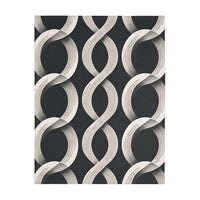 Black and White Wavey Pattern Velveteen Microfiber Blanket (Two-sided print)