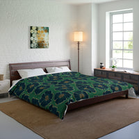 Botanical Floral Comforter - Cozy Bedding for Home Decor, Green Floral Bedspread, Spring Bedroom Essentials, Gift for Her, Unique