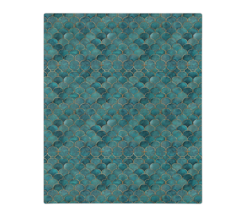 Blue Green Velveteen Microfiber Blanket