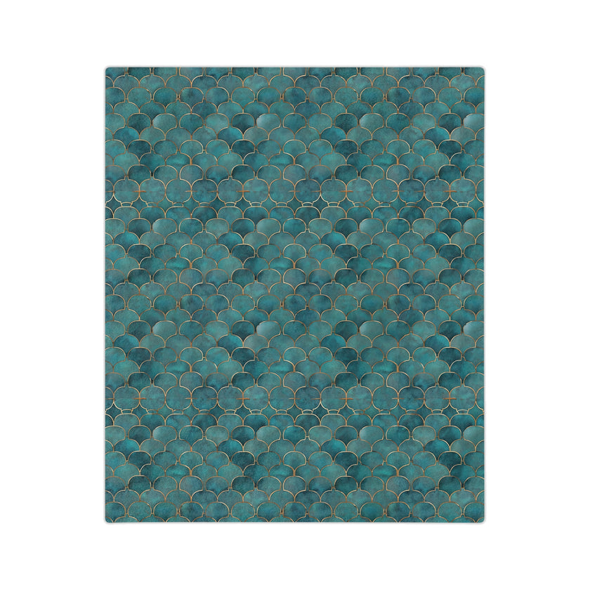 Blue Green Velveteen Microfiber Blanket