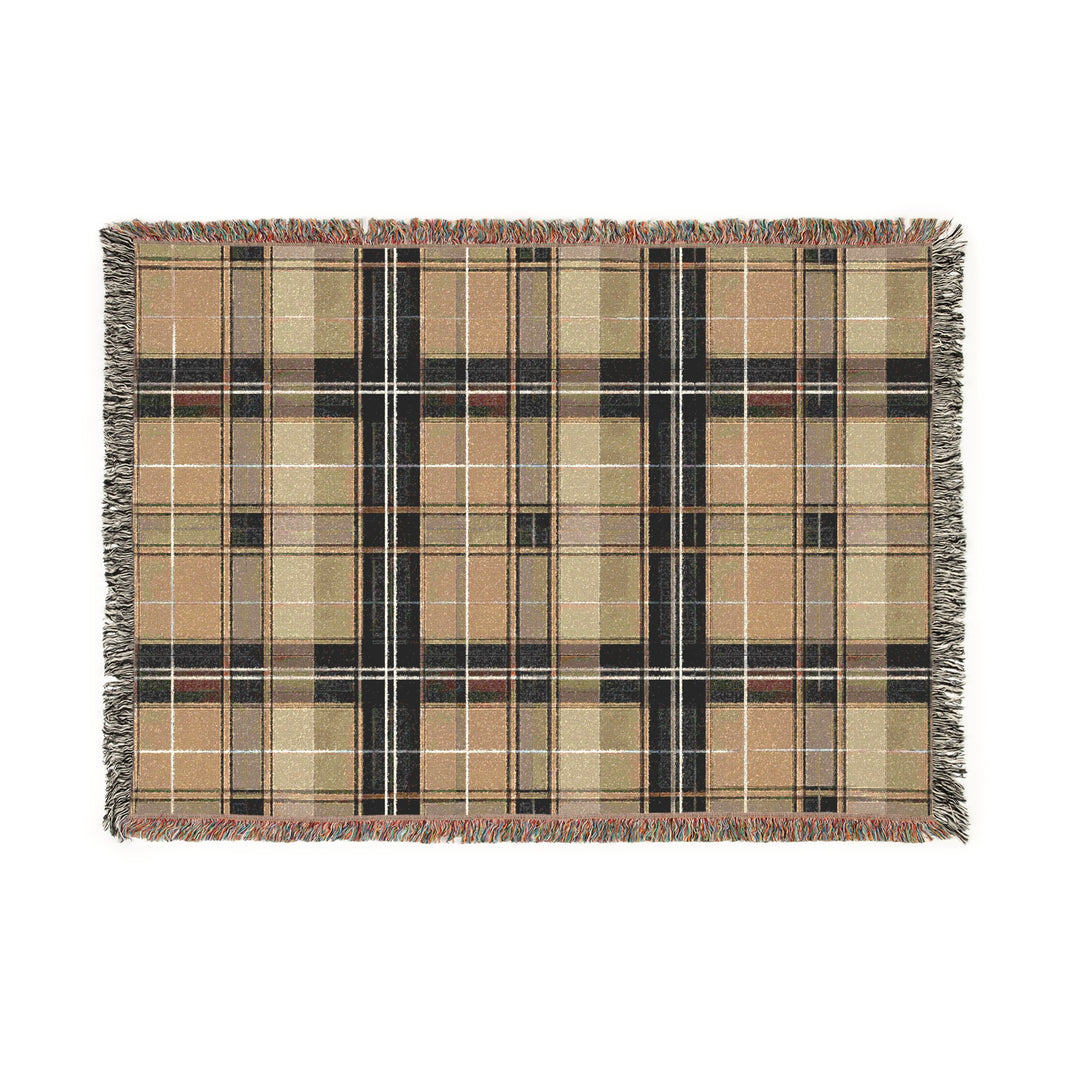 Brown Plaid Woven Blanket - Cozy Home Decor, Soft Throw Blanket, Rustic Farmhouse Accent, Warm Bedding, Winter Gift Idea