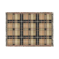 Brown Plaid Woven Blanket - Cozy Home Decor, Soft Throw Blanket, Rustic Farmhouse Accent, Warm Bedding, Winter Gift Idea