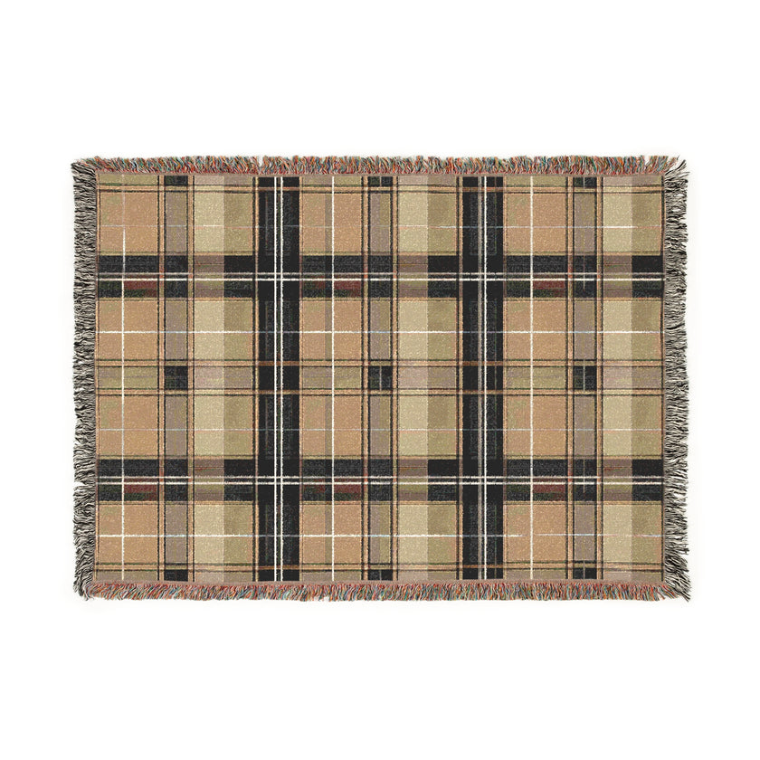 Brown Plaid Woven Blanket - Cozy Home Decor, Soft Throw Blanket, Rustic Farmhouse Accent, Warm Bedding, Winter Gift Idea