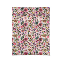 Floral Comforter for Cozy Bedrooms, Boho Home Decor, Floral Bedding, Bedspread, Gift for Her, Spring Bedroom Makeover