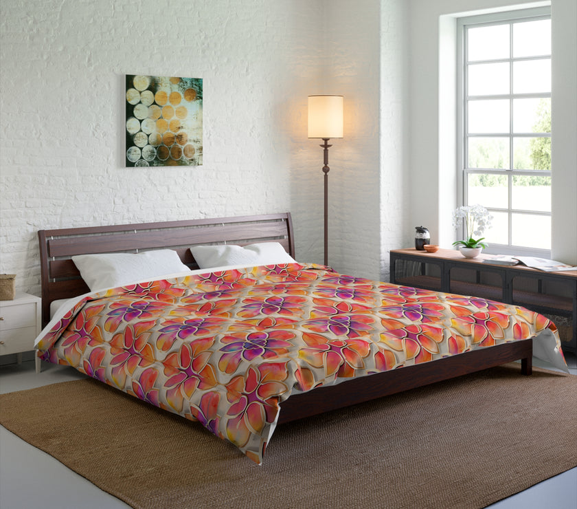 Vibrant Floral Comforter, Boho Bedspread for Cozy Spaces, Perfect for Spring Decor, Unique Bedding for All Seasons, Great Gift Idea