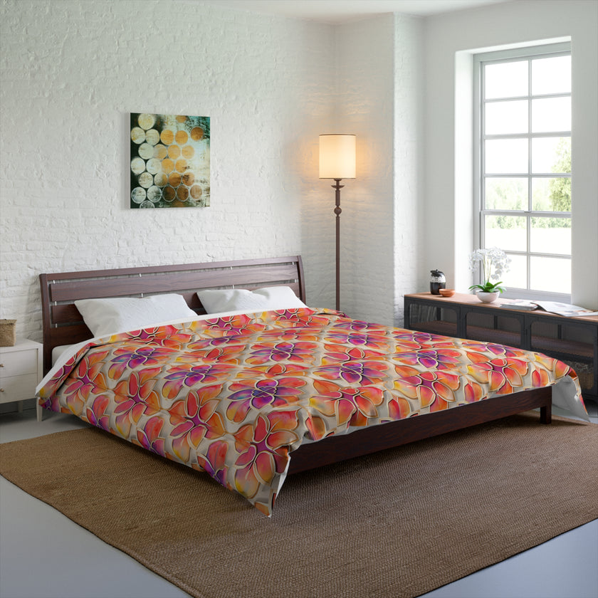 Vibrant Floral Comforter, Boho Bedspread for Cozy Spaces, Perfect for Spring Decor, Unique Bedding for All Seasons, Great Gift Idea