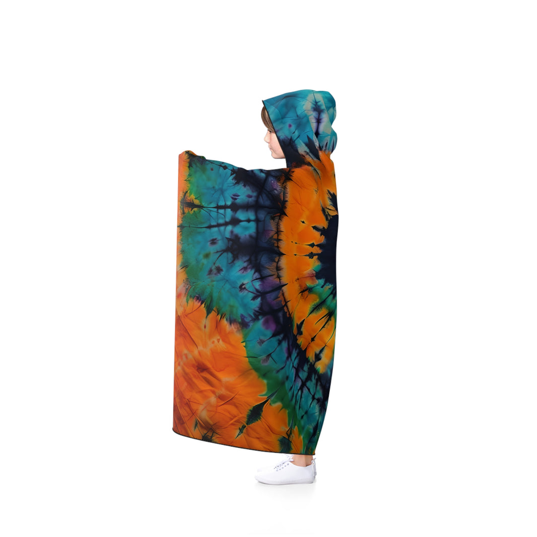 Vibrant Tie-Dye Hooded Blanket, Cozy Throw for Relaxation, Perfect for Camping, Home Decor, Festivals, Gifts