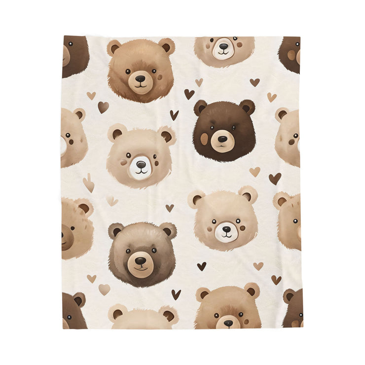 Teddy Bear Kids Blanket, Nursery Decor, Baby Shower Gift, Cozy Child Throw, Soft Toddler Bedding, Warm Lap Cover