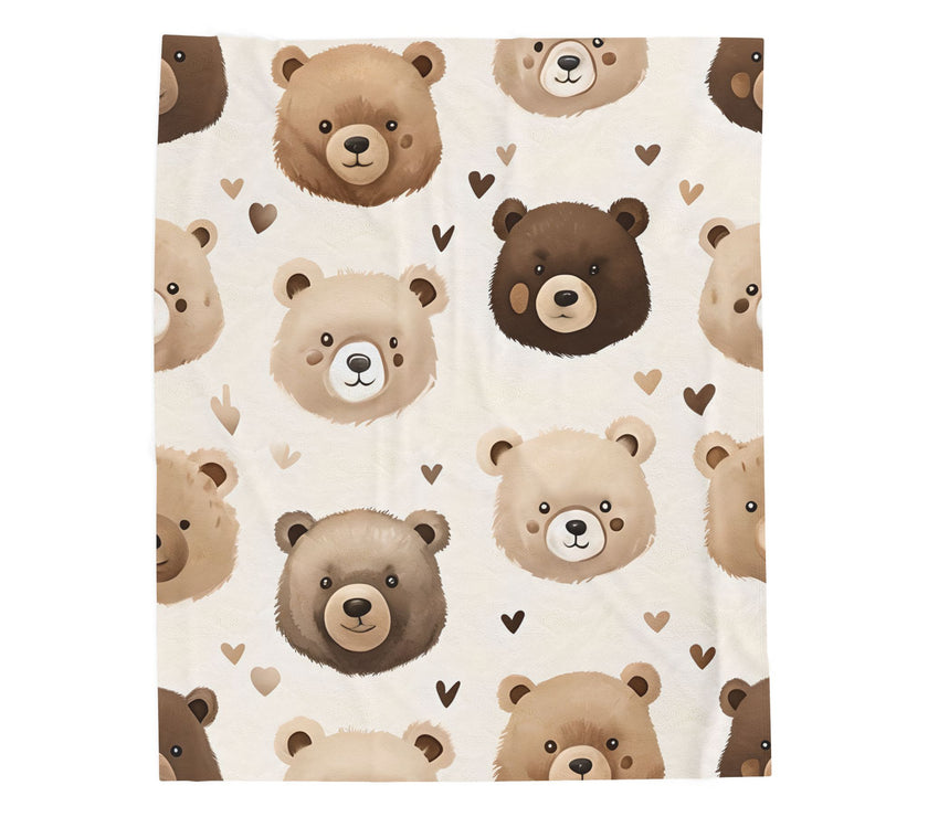Teddy Bear Kids Blanket, Nursery Decor, Baby Shower Gift, Cozy Child Throw, Soft Toddler Bedding, Warm Lap Cover