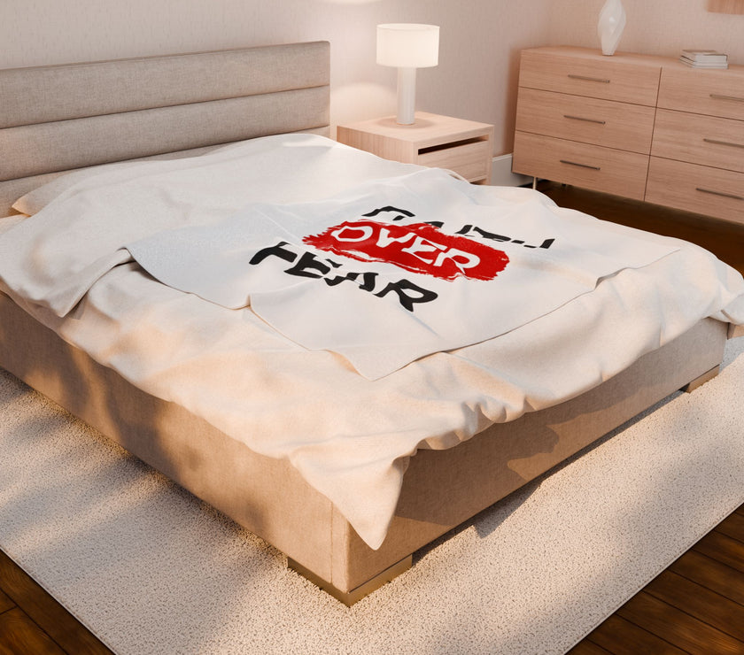 Faith Over Fear Plush Blanket