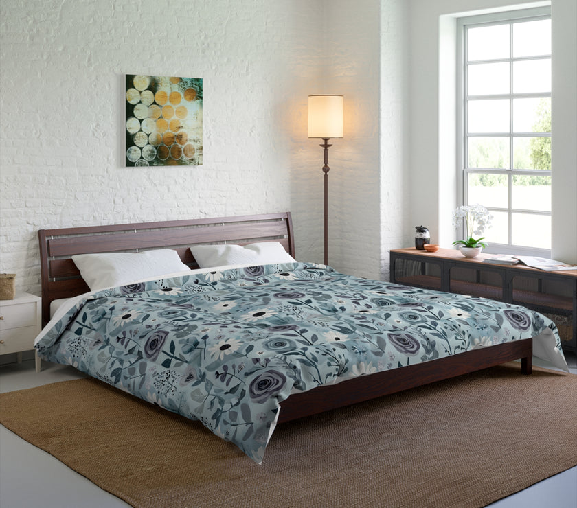 Floral Pattern Comforter - Cozy Bedroom Decor, Soft Floral Bedding, Home Accents, Gift for Her, Spring and Summer Home