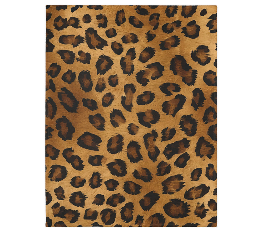 Leopard Print Velveteen Microfiber Blanket (Two-sided print)