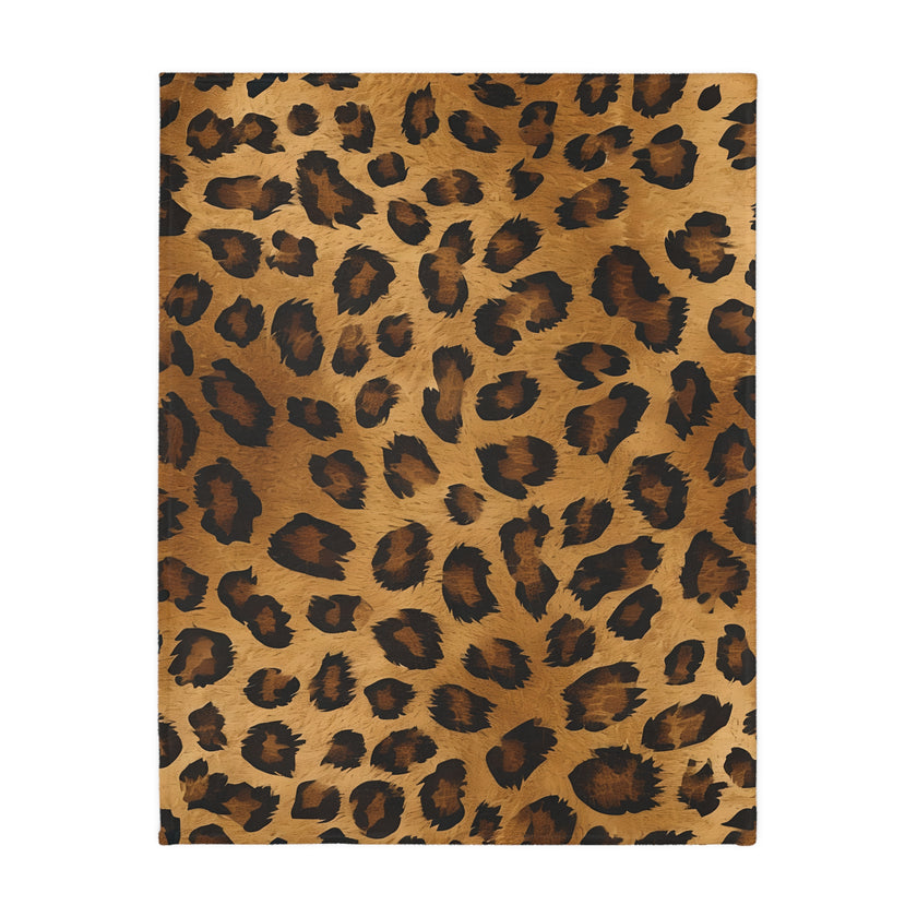 Leopard Print Velveteen Microfiber Blanket (Two-sided print)