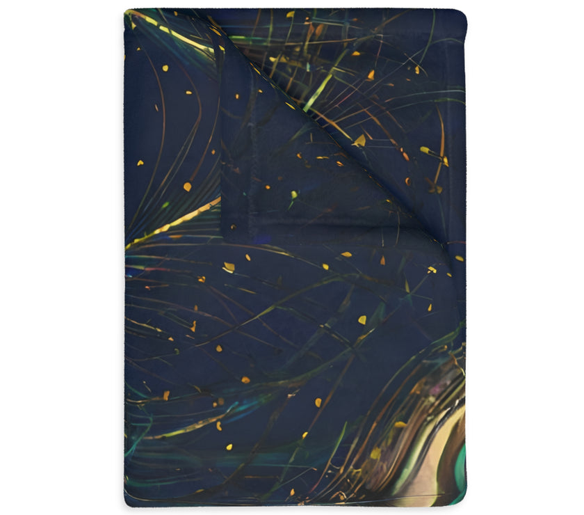Peacock Feather Velveteen Microfiber Blanket (Two-sided print)