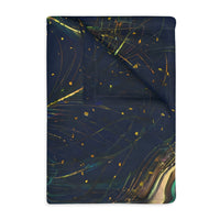 Peacock Feather Velveteen Microfiber Blanket (Two-sided print)