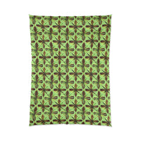 Vibrant Floral Comforter - Boho Bedding, Green Patterned Blanket, Cozy Home Decor, Gift for Nature Lovers, Spring Bedroom