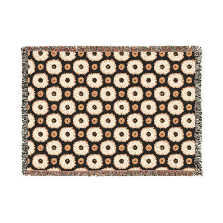 Floral Woven Blanket - Cozy Throw for Home Decor, Gift for Housewarming, Boho Blanket for Couch or Bed, Picnic Blanket, Birthday Gift